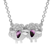 Sterling Silver Blue John Two Large Sheep Necklace, N1140.