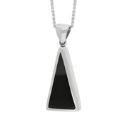 Sterling Silver Blue John Whitby Jet Small Double Sided Triangular Fob Necklace, P834_3.