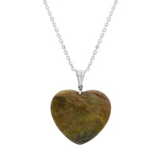 Sterling Silver Connemara Fluted Bail Extra Large Carved Heart Necklace D