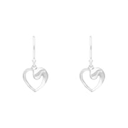 Sterling Silver Heart Drop Earrings, E1980.