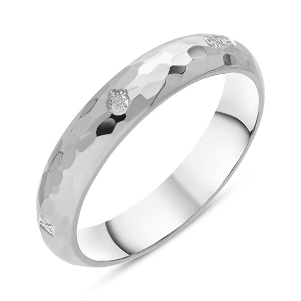 Sterling Silver Jubilee Hallmark Collection 4mm Hammered Ring, R1252_JFH