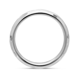 Sterling Silver Queen's Jubilee Hallmark 4mm Hammered Ring D