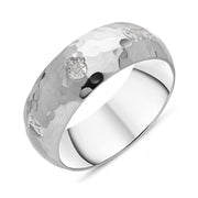 Sterling Silver Jubilee Hallmark Collection 8mm Hammered Ring, R1254_JFH