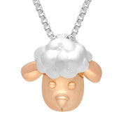 Rose Gold Plated Sterling Silver Sheep Head Necklace, P2974C