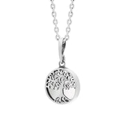 Sterling Silver Small Bauxite Round Tree of Life Necklace