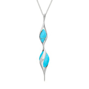 Sterling Silver Turquoise Double Twist Bead Necklace