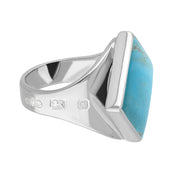 Sterling Silver Turquoise Hallmark Small Rhombus Ring
