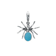 Sterling Silver Turquoise Spider Clip Charm. G393.