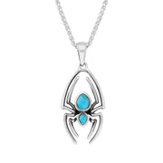 Sterling Silver Turquoise Spider Necklace, P2819.