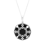Sterling Silver Whitby Jet House Of Cards Necklace, P2049C.