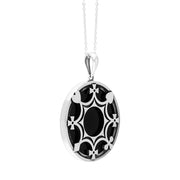 Sterling Silver Whitby Jet House Of Cards Necklace