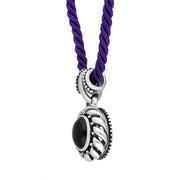 Sterling Silver Whitby Jet Rope Edge Corded Necklace D