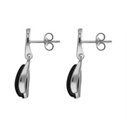 Sterling Silver Whitby Jet Abstract Pear Drop Earrings E2045_2