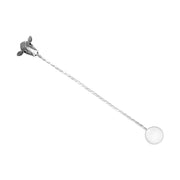 Sterling Silver Whitby Jet Cow Cocktail Stirrer G1026