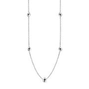 Sterling Silver Whitby Jet Cross Link Disc Chain Necklace, N748.