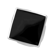 Sterling Silver Whitby Jet Jubilee Hallmark Collection Medium Rhombus Ring, R607_JFH.