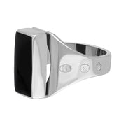Sterling Silver Whitby Jet Jubilee Hallmark Collection Small Oblong Ring, R221_JFH._2