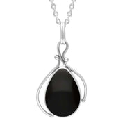 Sterling Silver Whitby Jet Pear Drop Twisted Punq0007705