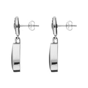 Sterling Silver Whitby Jet Rope Top Pear Drop Earrings E090