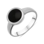 Sterling Silver Whitby Jet Round Ring, R864