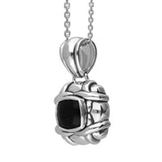 Sterling Silver Whitby Jet Square Weave Necklace D