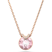 Swarovski Bella Rose Gold Tone Plated V Pink Crystal Necklace, 5662088