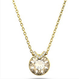 Swarovski Bella Yellow Gold Tone Plated V Clear Crystal Necklace, 5662091