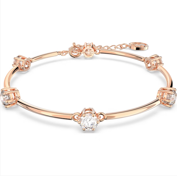 Swarovski Constella Rose Gold Tone Plated White Crystal Bangle, 5654495