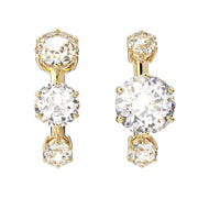 Swarovski Constella Yellow Gold Tone Plated White Crystal Round Cut Ear Cuff Earrings 5616919