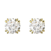 Swarovski Constella Yellow Gold Tone Plated White Crystal Round Cut Stud Earrings 5642595