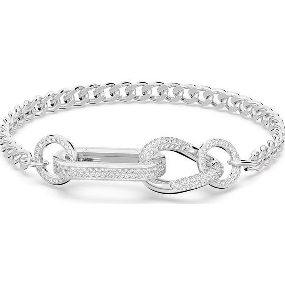 Swarovski Dextera Rhodium Plated White Crystal Links Bracelet, 5642598 