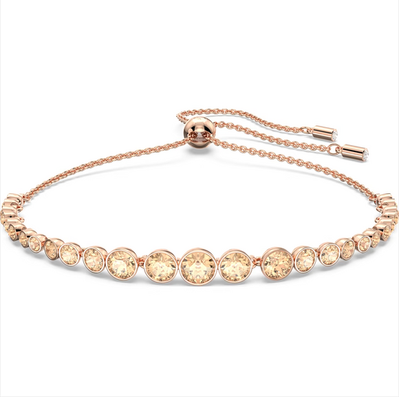 Swarovski Emily Rose Gold Tone Plated Round Pink Crystal Bracelet, 5663393