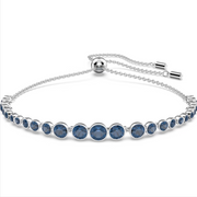 Swarovski Emily Rhodium Plated Round Blue Crystal Bracelet, 5663394
