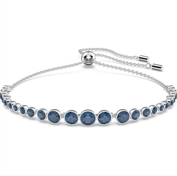 Swarovski Emily Rhodium Plated Round Blue Crystal Bracelet, 5663394