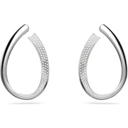 Swarovski Exist Rhodium Plated Medium White Crystal Hoop Earrings, 5636490
