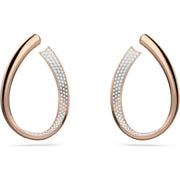 Swarovski Exist Rose Gold Tone Plated Medium White Crystal Hoop Earrings, 5636960
