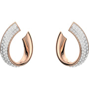 Swarovski Exist Yellow Gold Tone Plated White Crystal Small Hoop Earrings, 5636448