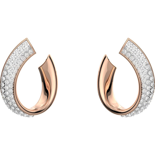 Swarovski Exist Yellow Gold Tone Plated White Crystal Small Hoop Earrings, 5636448
