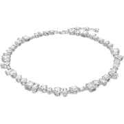 Swarovski Gema Rhodium Plated White Crystal Necklace, 5639327