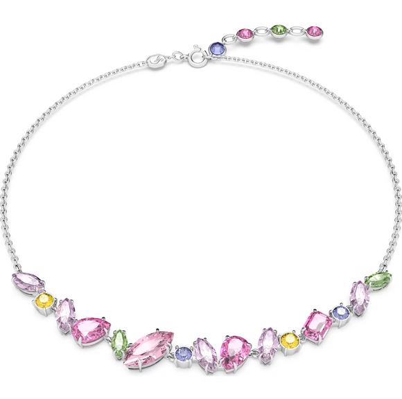 Swarovski Matrix Rhodium Plated Multicoloured Necklace, 5658398 