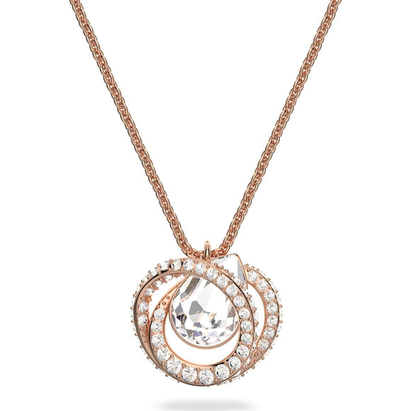Swarovski Generation Rose Gold Tone Plated White Crystal Spiral Pendant, 5636513