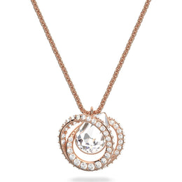 Swarovski Generation Rose Gold Tone Plated White Crystal Spiral Pendant, 5636513