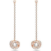 Swarovski Generation Rose Gold Tone Plated White Crystal Spiral Drop Earrings, 5636516