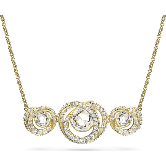 Swarovski Generation Yellow Gold Tone Plated White Crystal Tri Spiral Pendant, 5636586