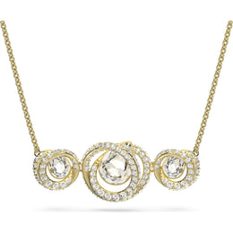 Swarovski Generation Yellow Gold Tone Plated White Crystal Tri Spiral Pendant, 5636586