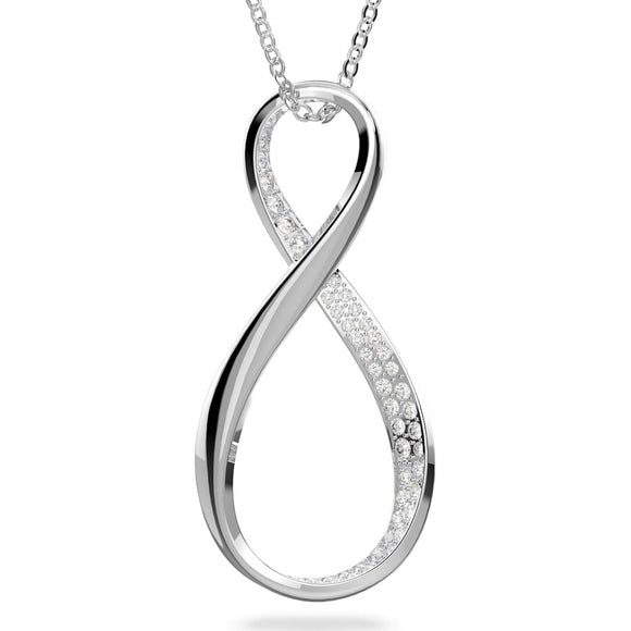 Swarovski Exist Rhodium Plated White Crystal Infinity Pendant, 5636493