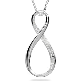 Swarovski Exist Rhodium Plated White Crystal Infinity Pendant, 5636493