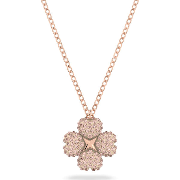 Swarovski Latisha Rose Gold Tone Plated Pink Crystal Flower Pendant, 5636489