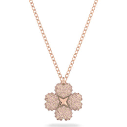Swarovski Latisha Rose Gold Tone Plated Pink Crystal Flower Pendant, 5636489