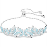 Swarovski Lilia Rhodium Plated Butterfly Blue Crystal Bracelet, 5662184